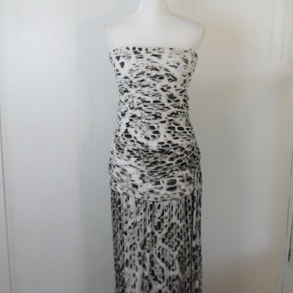 Halston Heritage Animal Print Strapless Gown - Picture 5 of 7
